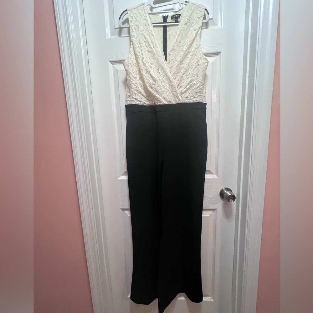 Never worn! Express Ivory Top Jumpsuit
